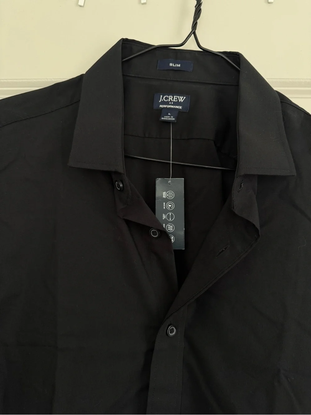 J. Crew Black Slim Performance Dress Shirt